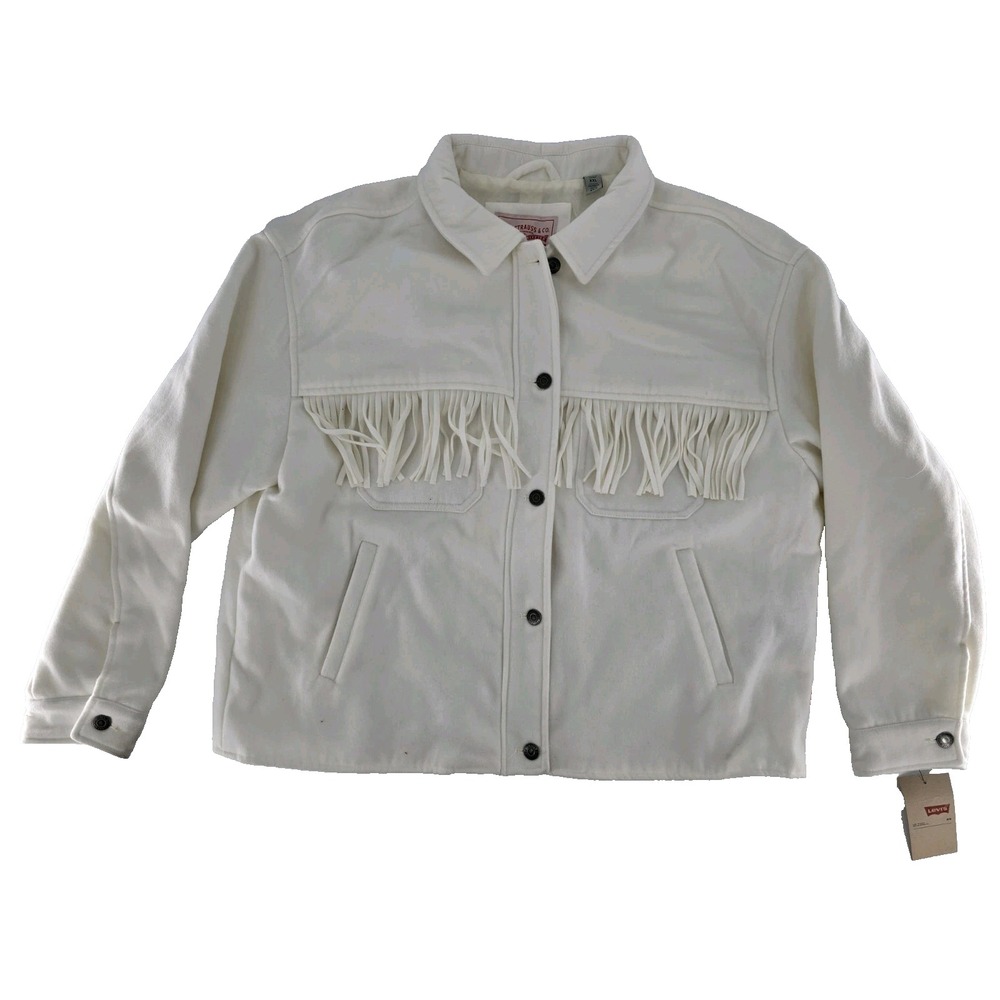 NWT Levi's Women's Fashion Shirt‎ Jacket Western Western White cream - Sz XXL